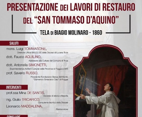 Restauro tela San Tommaso D'Aquino