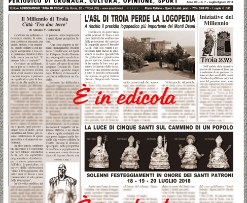 Aria di Troia e del preappennino Luglio-Agosto 2018