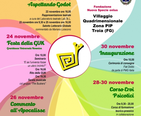 Nuova specie - Programma fine novembre 2019