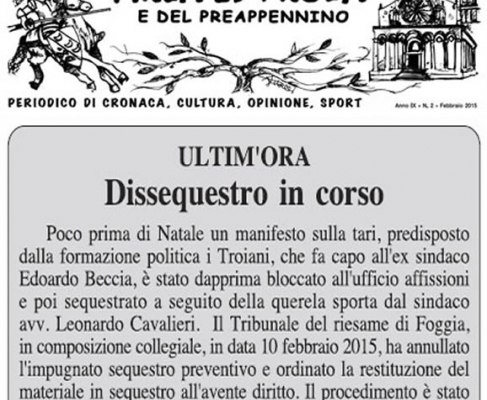 Ultimora: annullato il sequestro